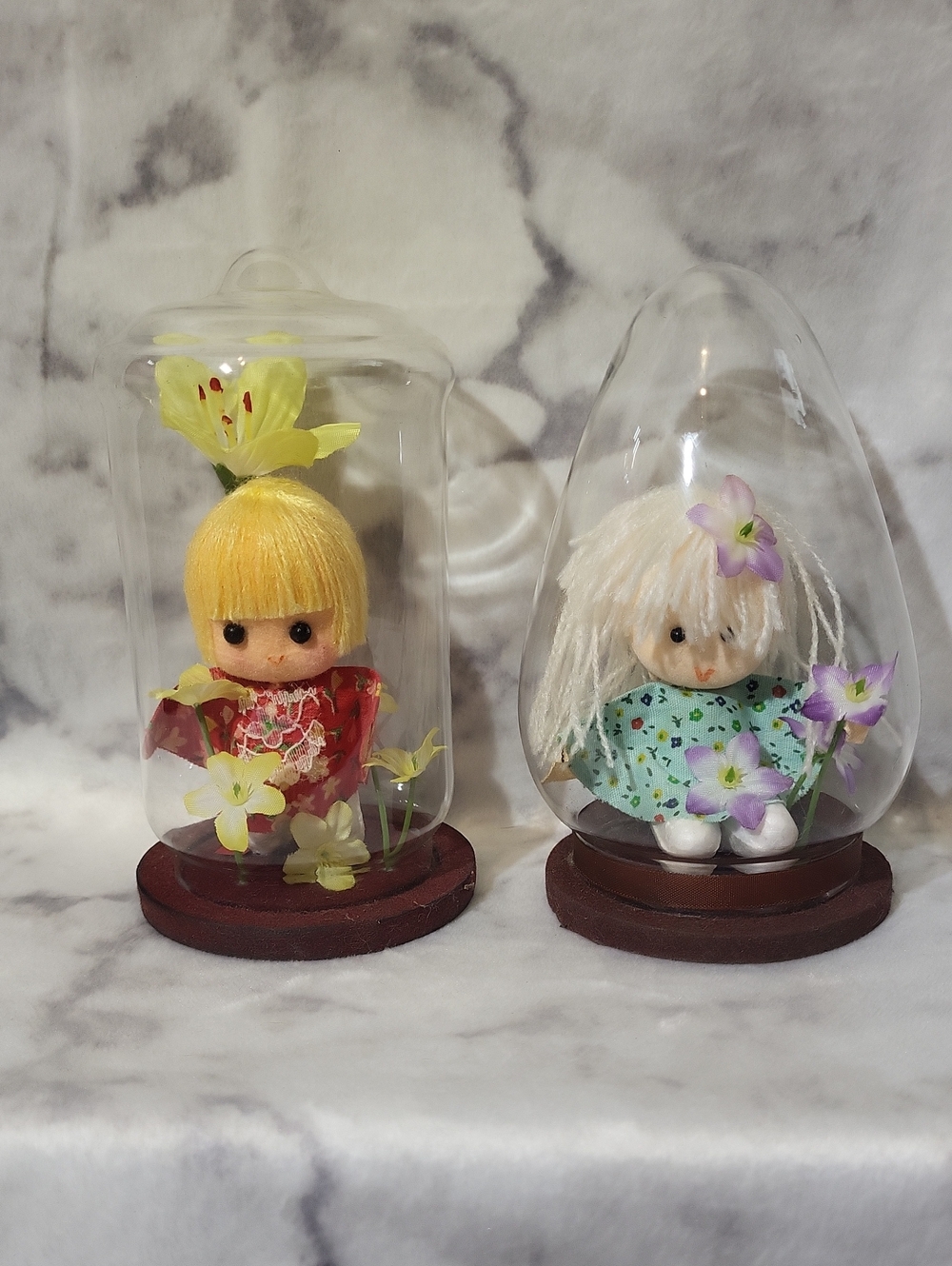 Vintage Glass Encased Dolls